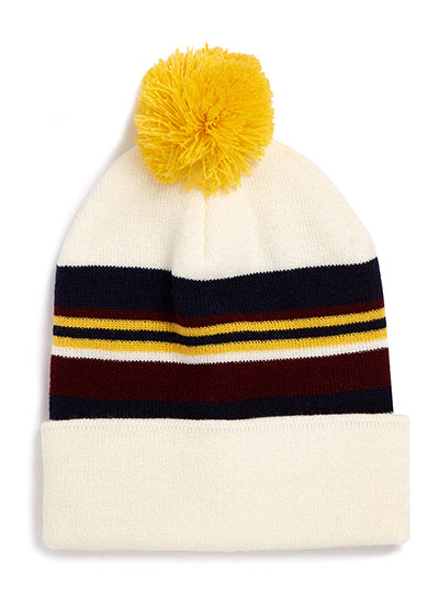 wish list: bobble hats: Cream stripe