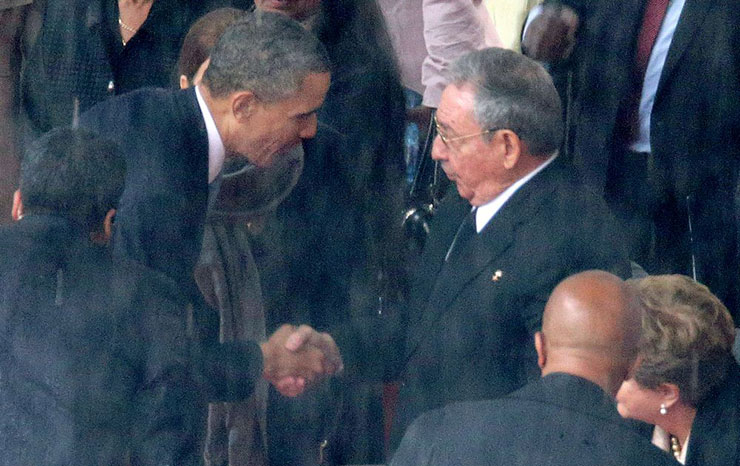 Obama and Raul Castro