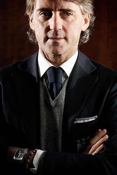 Portraits of year: Manchester City manager Roberto Mancini at the Etihad Airways First Class L