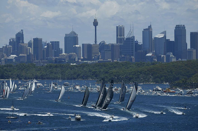 Sydney to Hobart: The field of yachts race out of the Harbour