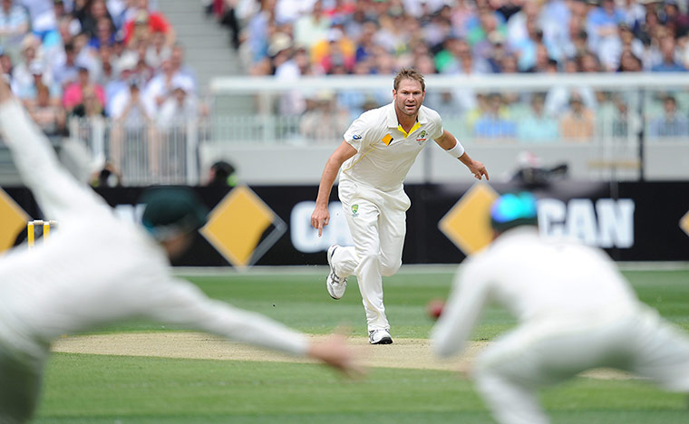 fourth test day 1: Ryan Harris looks on