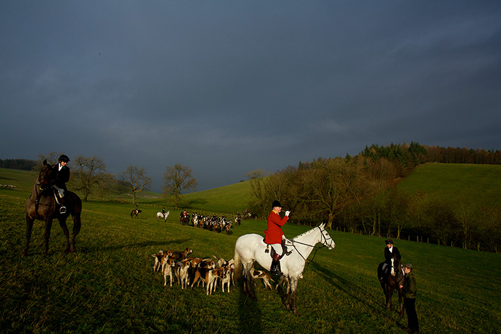 Boxing day hunt: The Pendle Forset and Craven Hunt annual Boxing Day meet at Gargrave, North