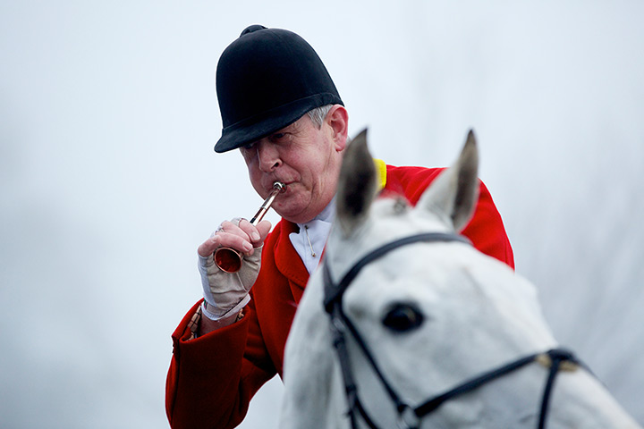 Boxing day hunt: The Pendle Forset and Craven Hunt annual Boxing Day meet at Gargrave, North