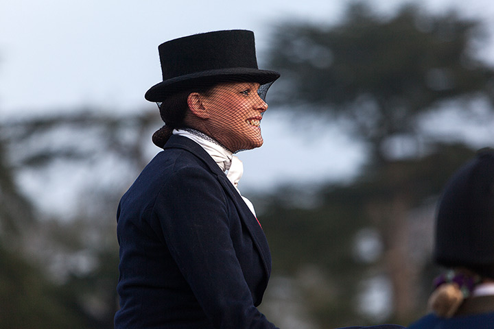 Boxing day hunt: The Quorn Hunt meeting at Prestwold Hall