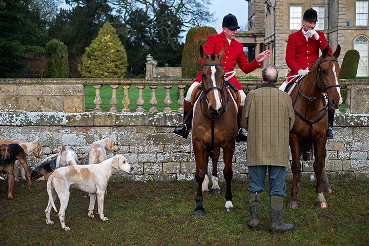 Boxing day hunt: The Quorn Hunt meeting at Prestwold Hall