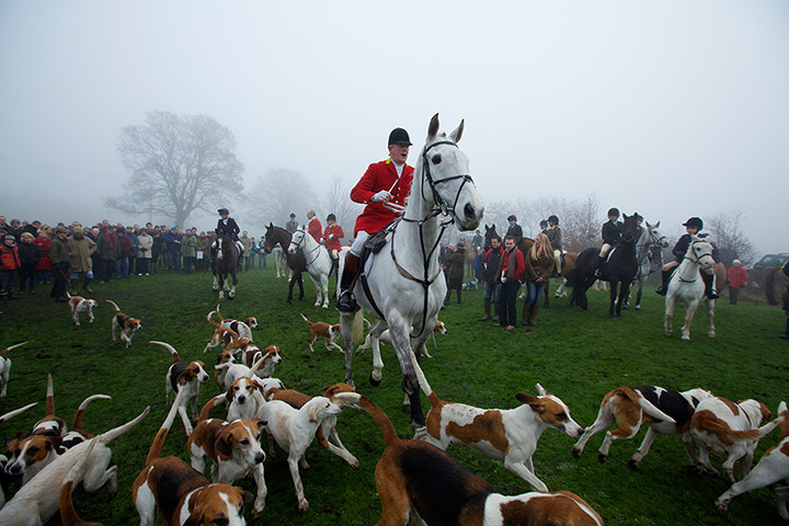 Boxing day hunt: The Pendle Forset and Craven Hunt annual Boxing Day meet at Gargrave, North