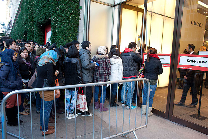 Boxing Day Sales Update: The queue at Selfridges on Oxford Street in London