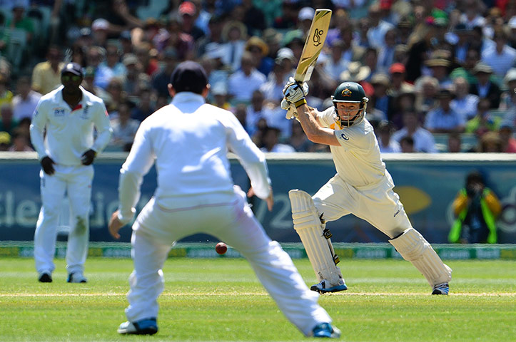 Fourth test day two: Australian batsman Chris Rogers 