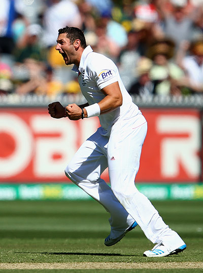 Fourth test day two: Tim Bresnan celebrates