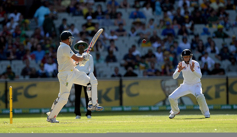 Fourth test day two: Joe Root catches Ryan Harris