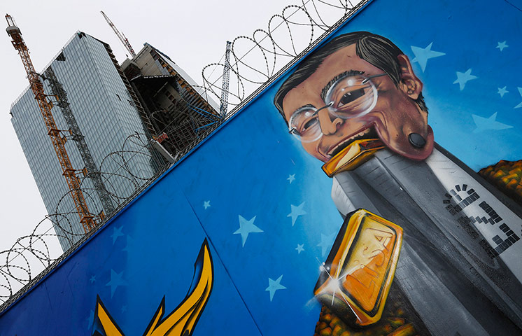 Graffiti: A graffiti depicting European Central Bank President Mario Draghi