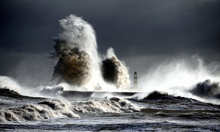 the year in weather: Stormy seas lash Seaham Harbour, County Durham