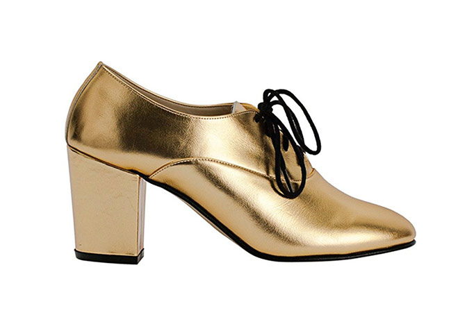 Party shoes: Party shoes - gold mid heel lace up shoes by American Apparel