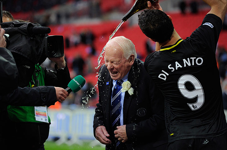 Tom Jenkins Pix of Year: Wigan chairman Dave Whelan gets doused in champagne