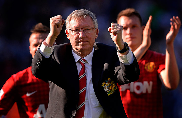 Tom Jenkins Pix of Year: Sir Alex Ferguson gestures to the United fan