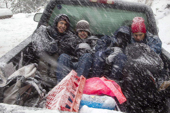 Photo highlights: Zapotitlan de Vadillo, Mexico: People leave the Nevado de Colima National P