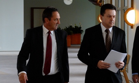 Opposition senator Glenn Sterle and independent senator Nick Xenophon.