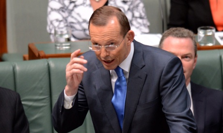 Tony Abbott in question time.
