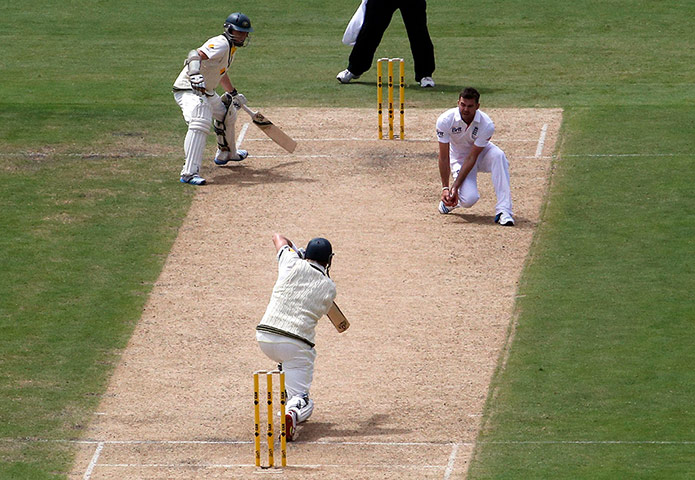 Ashes.: England's James Anderson takes a catch