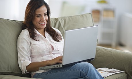 Woman using laptop