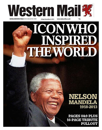 Mandela front pages: Mandela Western Mail