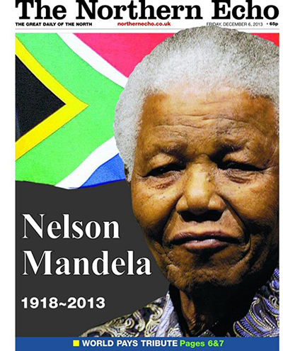 Mandela front pages: Northen Echo