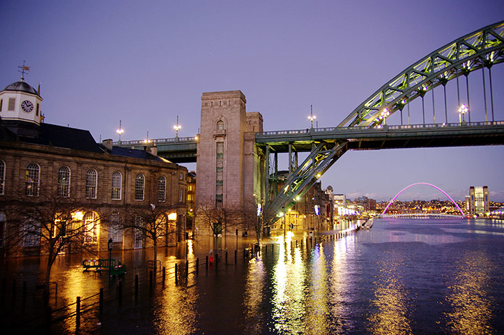 UK weather : The storm surge floods Newcastle's Guildhall
