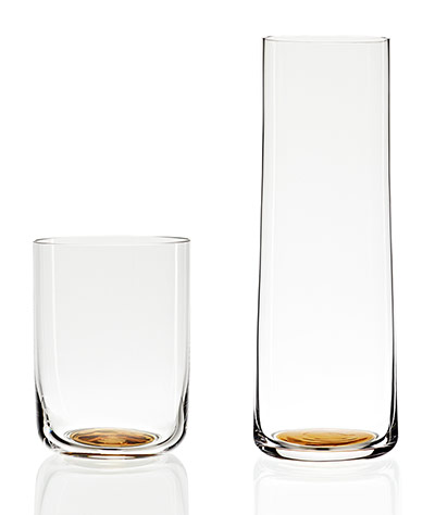 Interiors: cool for yule: Scholten & Baijings for Hay gold dot carafe and tumblers
