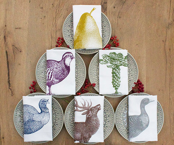 Interiors: cool for yule: Thornback and Peel Christmas mixed napkin box set