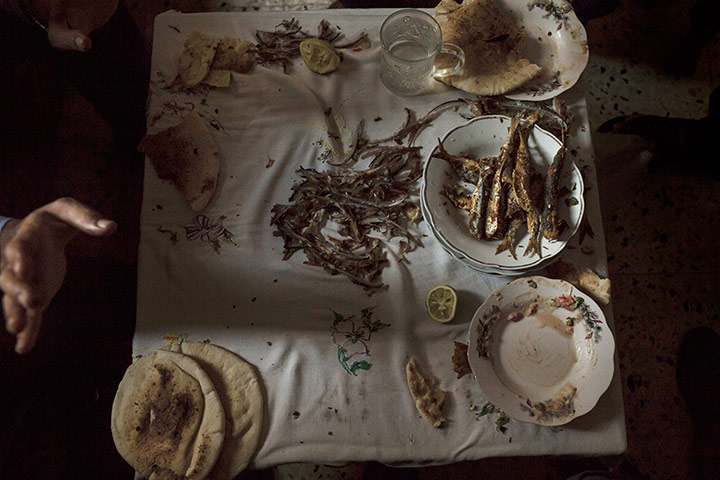Gaza fishermen: The remains of the family meal