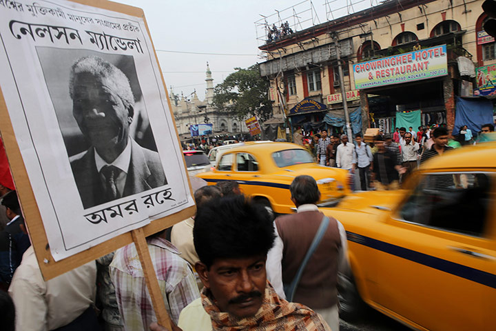 Celebrate Nelson: Nelson Mandela poster in Calcutta