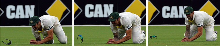Ashes: This combo photo shows Australia's field