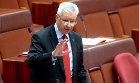 Opposition senator Doug Cameron speaking during the debt ceiling debate in the Senate chamber at Parliament House Canberra Monday, Dec. 9, 2013. AAPIMAGE for The Guardian/Alan Porritt