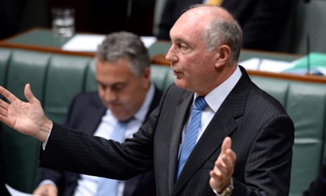 Acting Prime Minoster Warren Truss during question time in the House Of Representatives chamber at Parliament House Canberra Monday, Dec. 9, 2013. AAPIMAGE for The Guardian/Alan Porritt