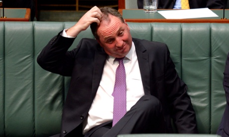 Agriculture minister Barnaby Joyce during question time in the House Of Representatives chamber at Parliament House Canberra Monday, Dec. 9, 2013. AAPIMAGE for The Guardian/Alan Porritt