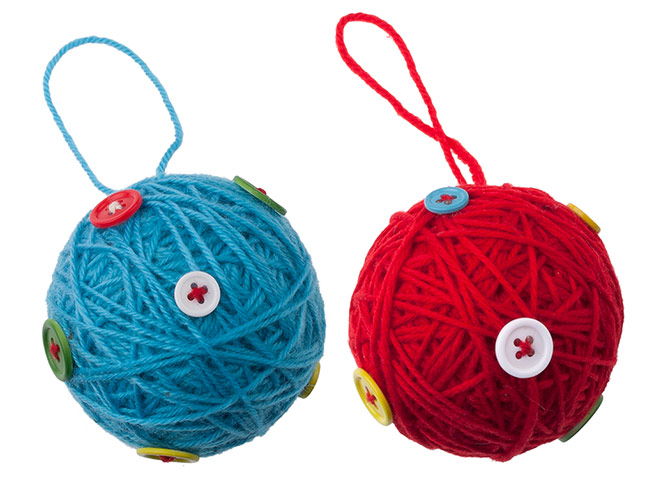 homes - baubles: blue and red wool baubles