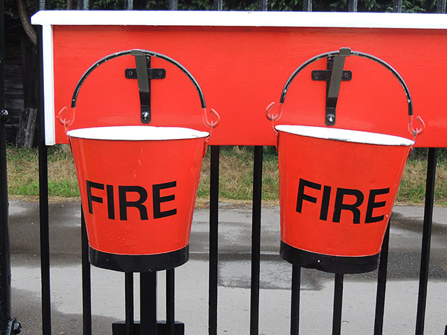 Your Pictures - Prepare: red fire buckets hanging up 