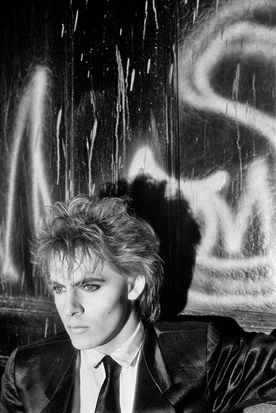 Duran Duran: Nick Rhodes on a fire escape in New York City 1984. Grab a location when yo