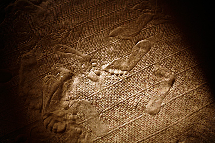 24 hours in pictures: Footprints left in the sand at the ancient Askia mausoleum's mosque