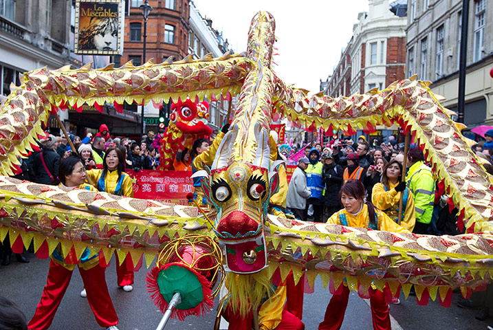 Chinese New Year: The dragon dance performed in London