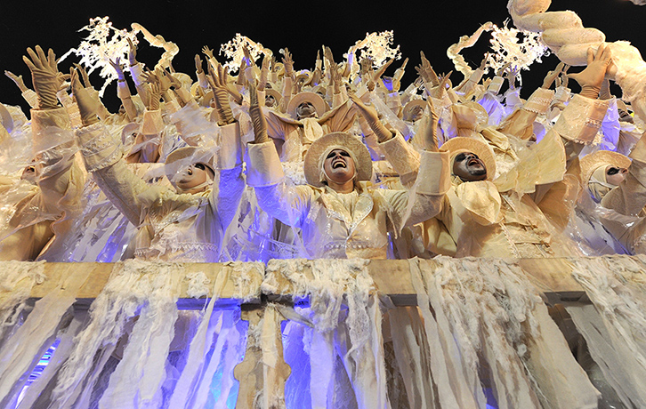Rio Carnival 2013: Revelers of Unidos da Tijuca samba school perform