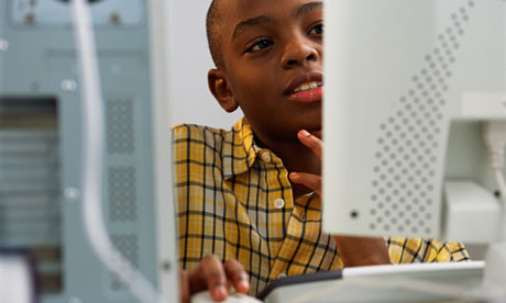 Boy Using Computer
