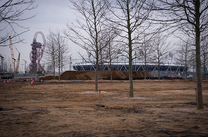 Olympic Park in 2013: Walkway landscaping