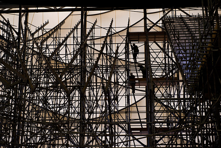 Olympic Park in 2013: Basketball scaffolding
