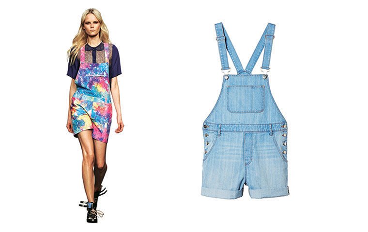 Catwalk Trends: Dungarees on model and in denim