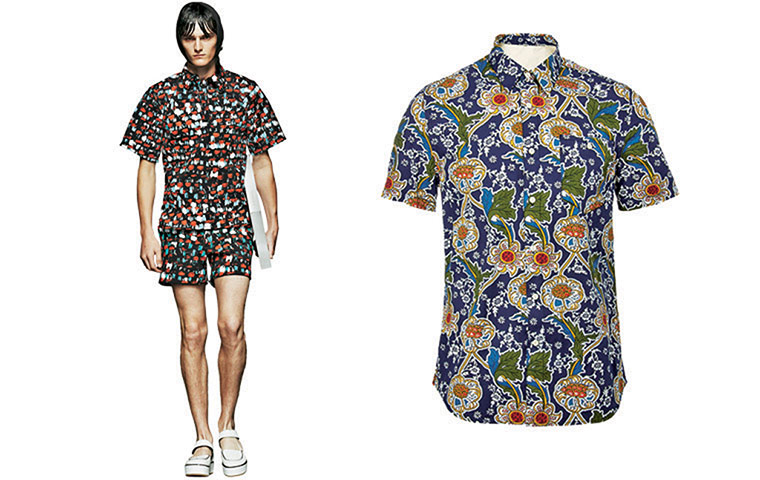 Catwalk Trends: Male model from JW Anderson shoe and statement print shirt