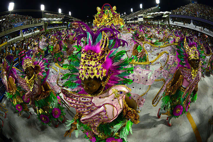 Rio carnival: Revelers of Mangueira samba school perfo