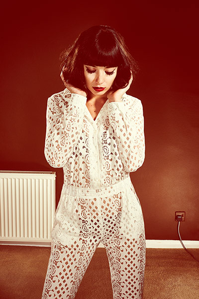 Daisy Lowe: Daisy Lowe in white jumpsuit