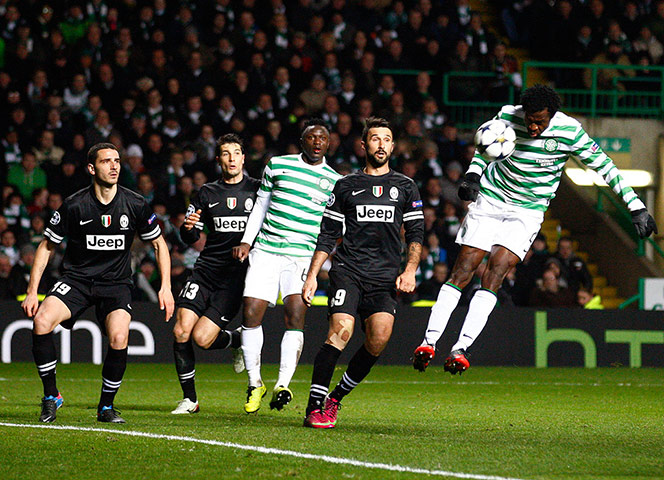 Tuesday Champions League2: Celtic's Efe Ambrose heads at goal 