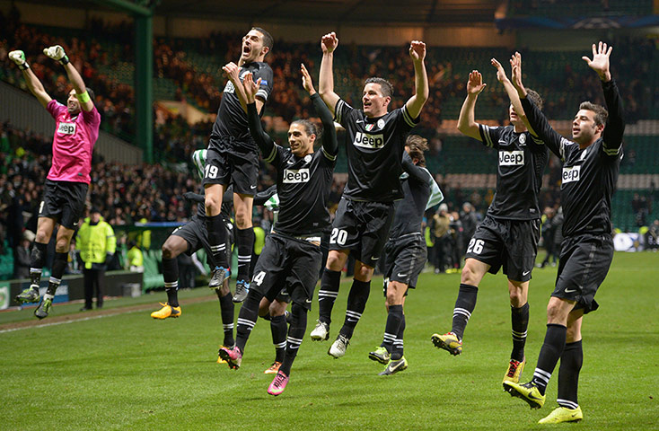 Tuesday Champions League3: Juventus players celebrate